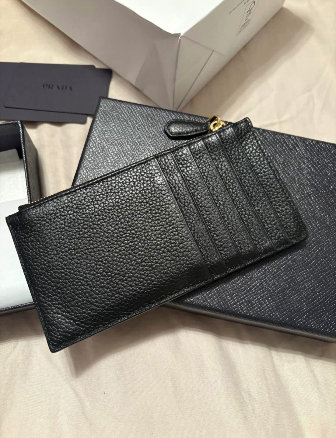 Prada Black Saffiano Leather Card Holder/Zipper Pouch - photo 2