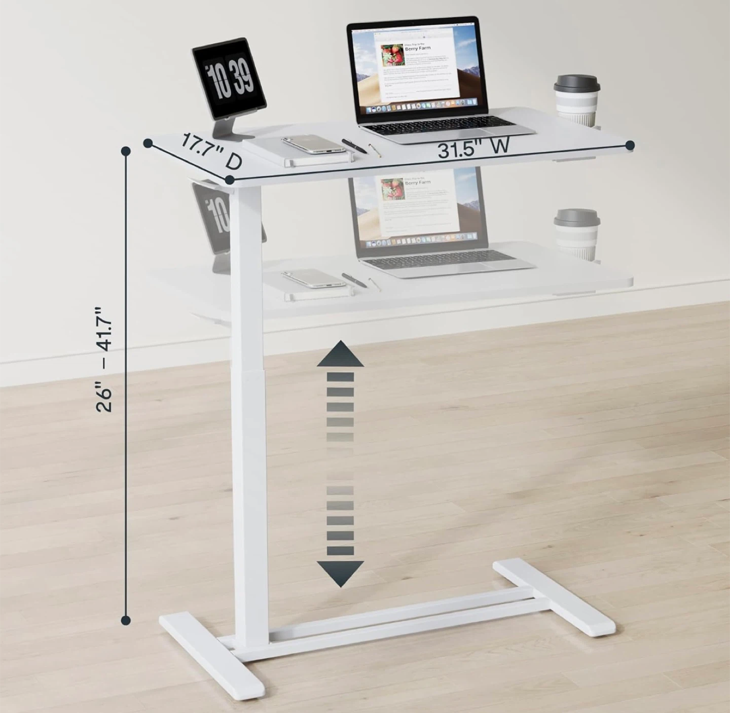 Adjustable Height Bedside Laptop Table - photo 2