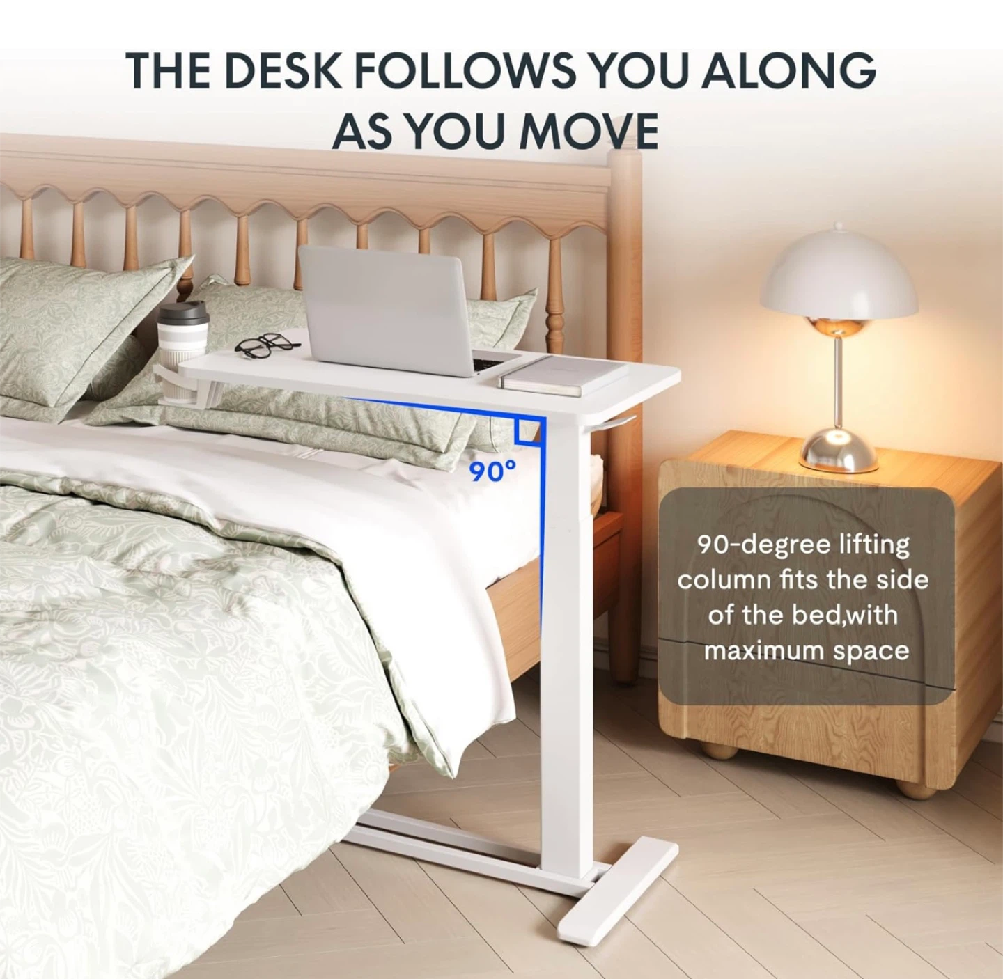 Adjustable Height Bedside Laptop Table - photo 3