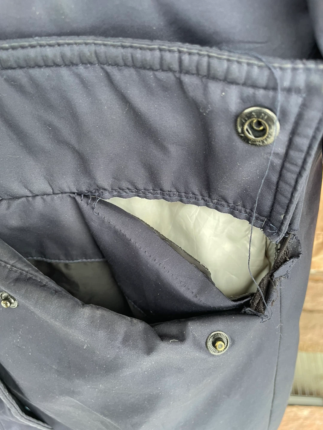 13/NYC Navy Blue Parka Jacket with Faux Fur Hood - Size S - photo 4