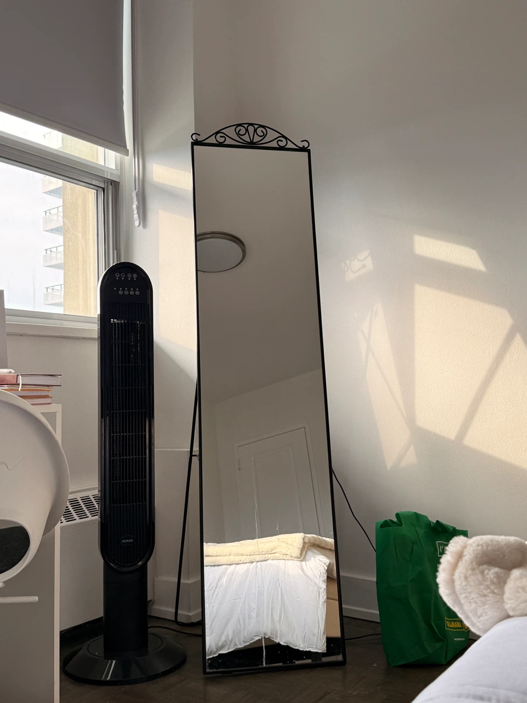 Full Length Standing Mirror with Ornate Top