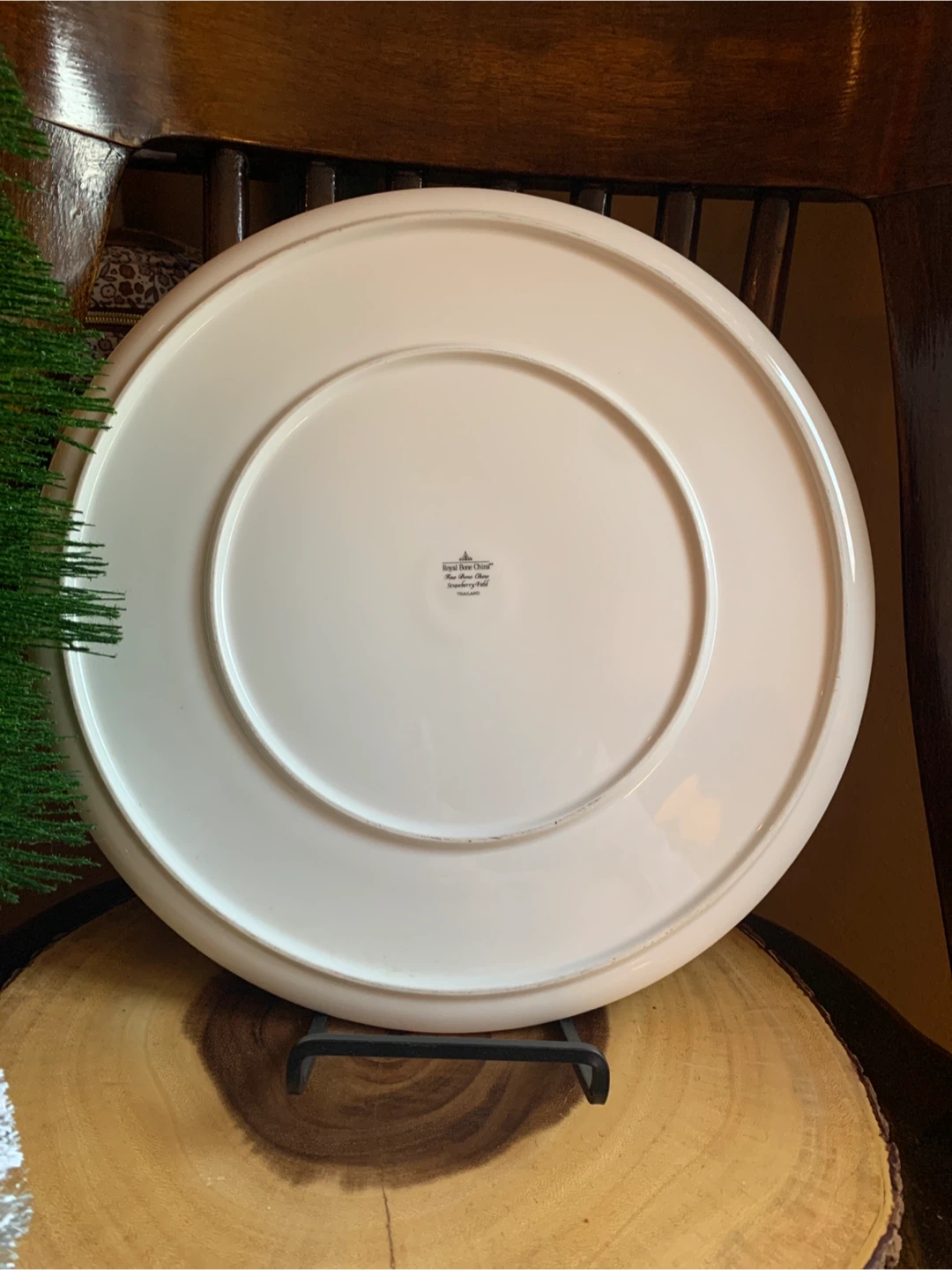 Vintage Royal Bone China Strawberry Field Cake Plate - photo 5