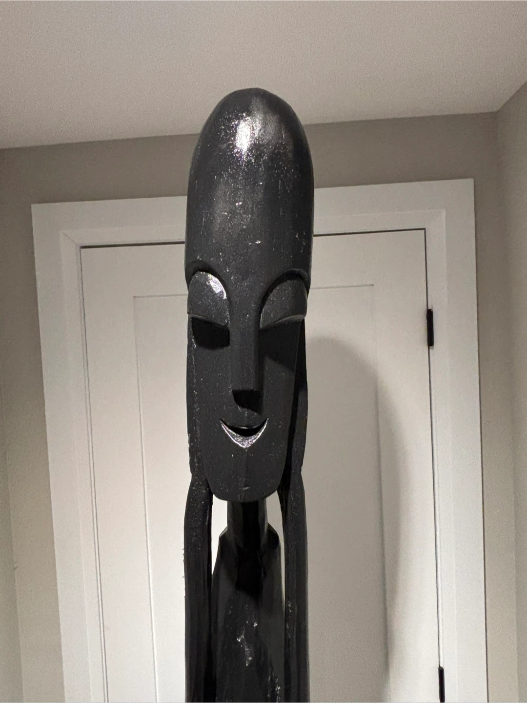 Large hand Carved African Wooden Statue Figurine - photo 3