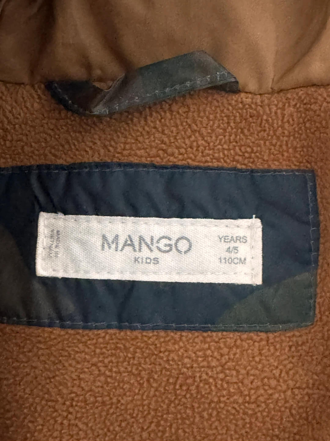 Mango Kids Camouflage Puffer Jacket - Size 4/5 - photo 2