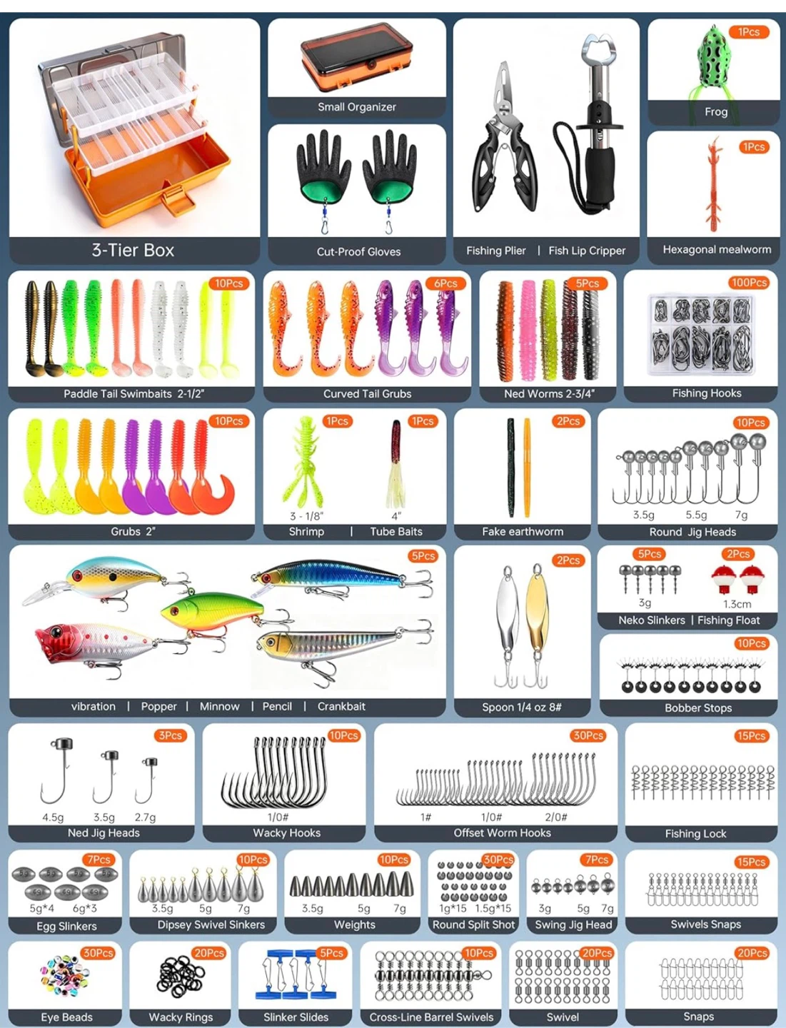 Pro Angler Kit 417-Piece Fishing Tackle Box - photo 2