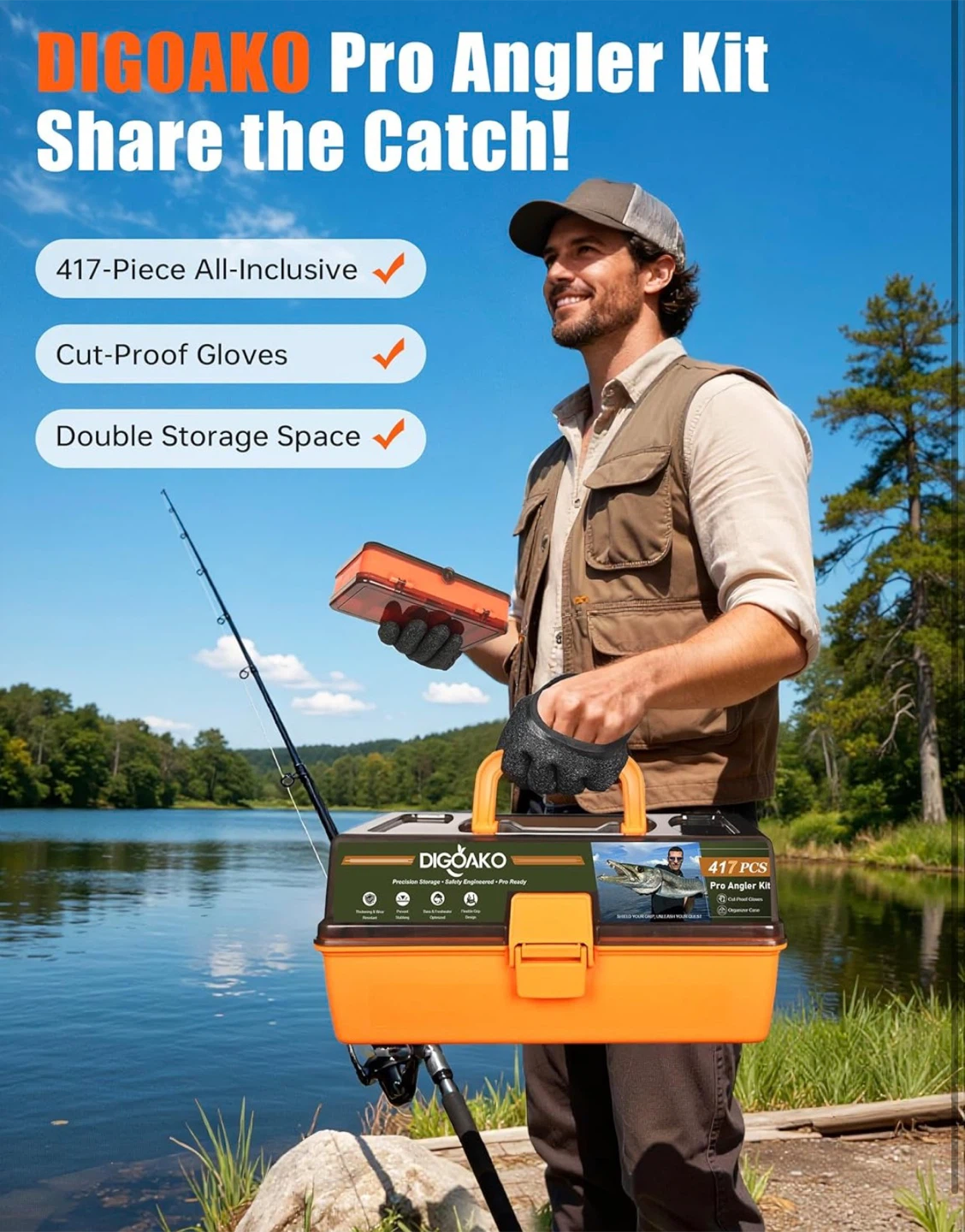 Pro Angler Kit 417-Piece Fishing Tackle Box - photo 3