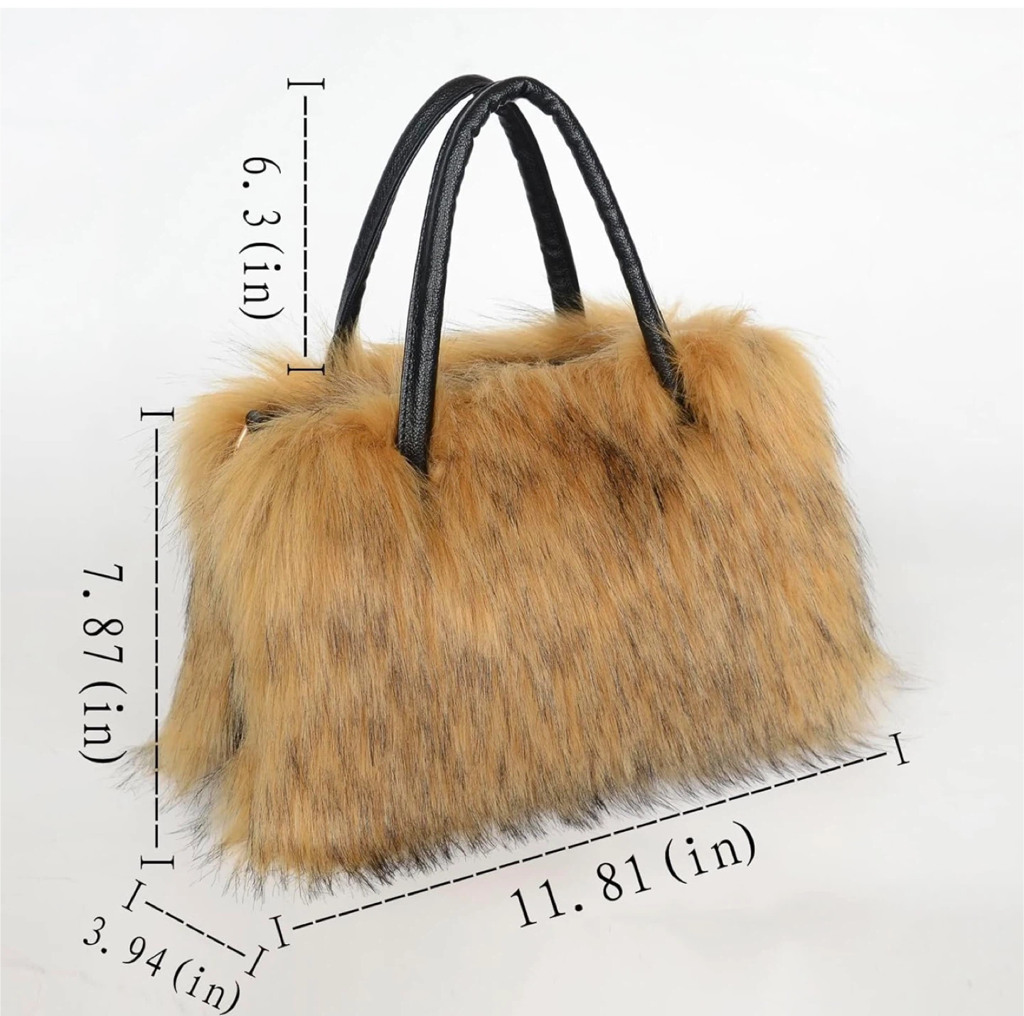 Faux Fur Tote Bag - Brown - photo 4