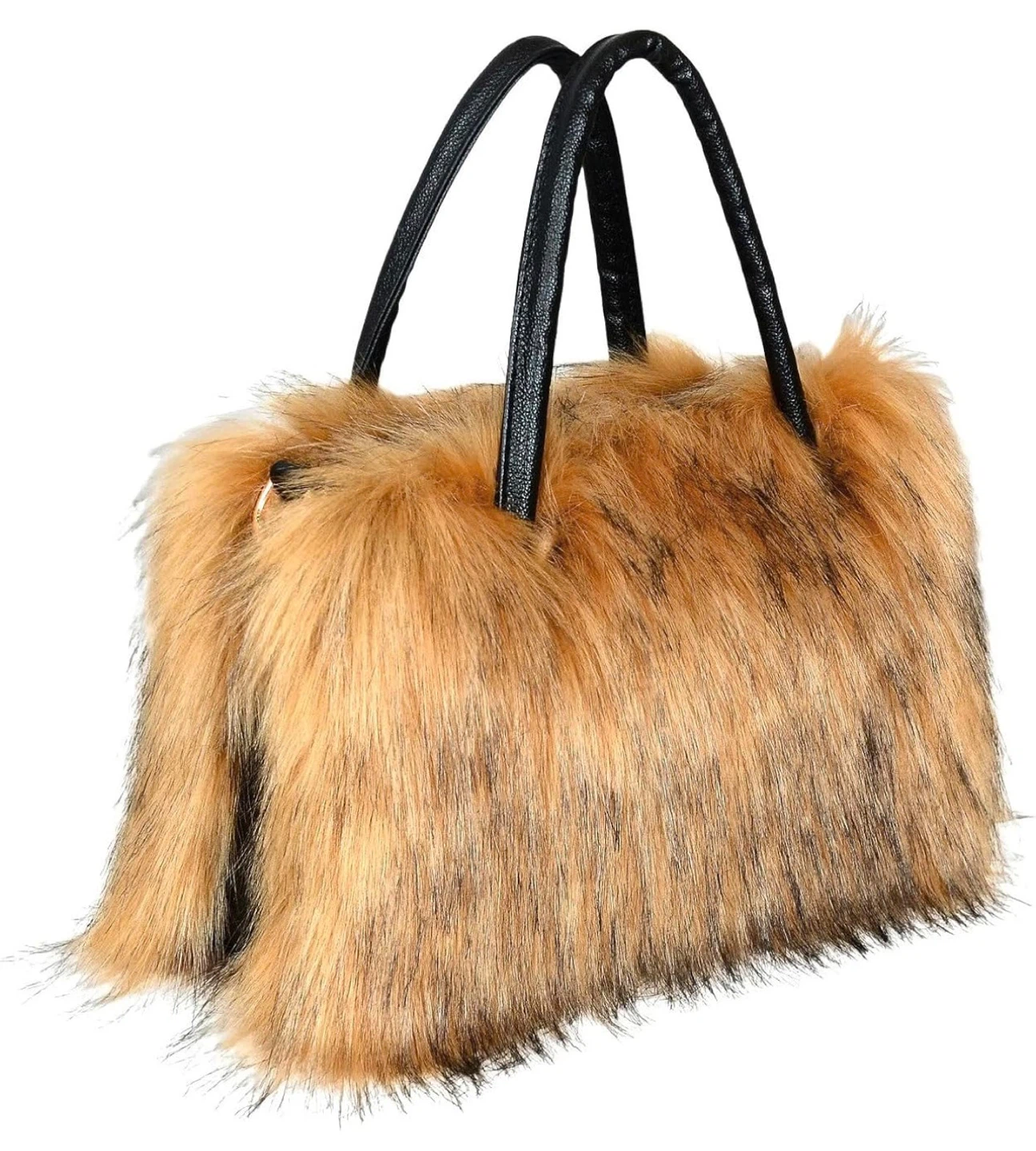 Faux Fur Tote Bag - Brown