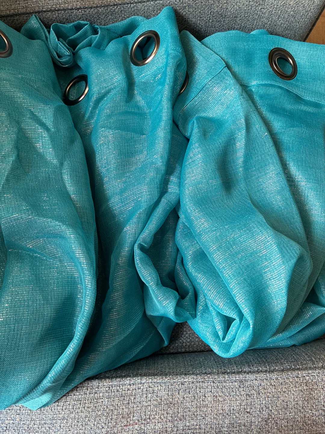 Teal Grommet Top Curtains (Set of 4)🧡