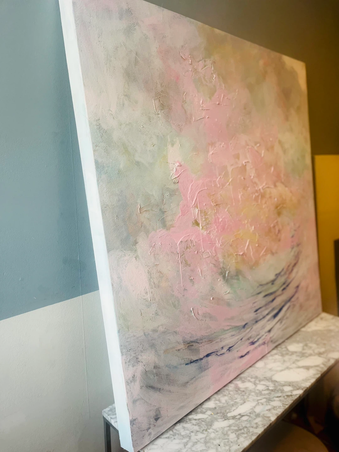 Abstract Textured Canvas Painting - Pastel Tones - photo 4