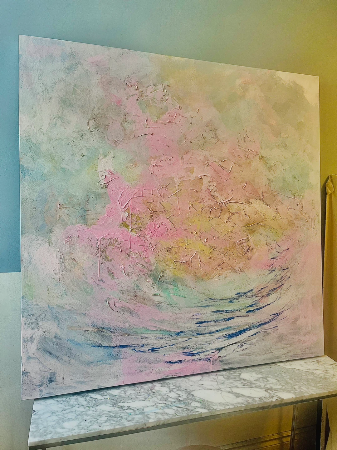 Abstract Textured Canvas Painting - Pastel Tones - photo 2
