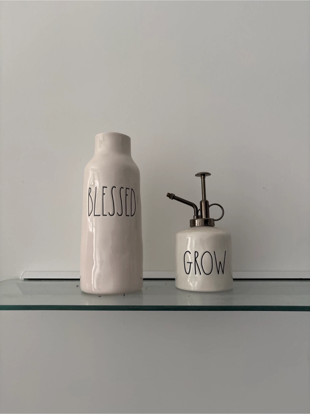 Rae Dunn "Blessed" Vase & "Grow" Spritzer Set