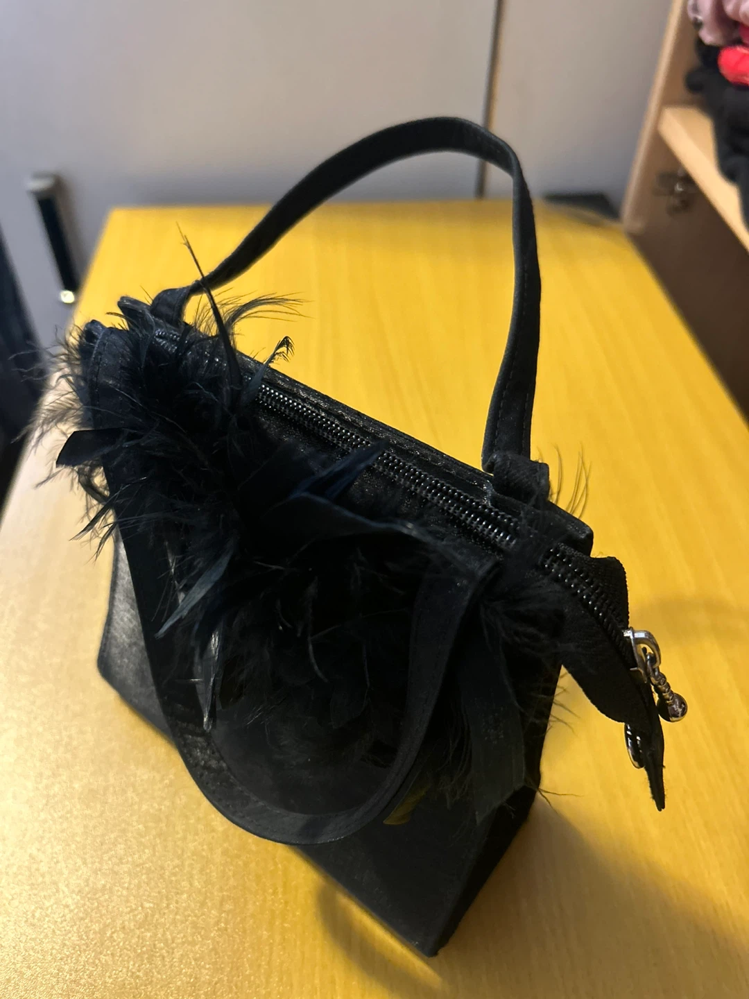 Black Feather Handbag