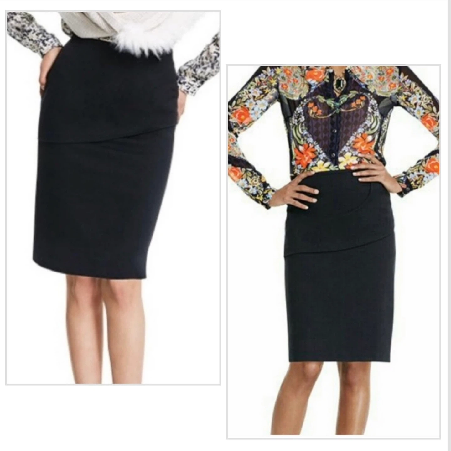 CAbi Overlay Pencil Skirt in Black - photo 2