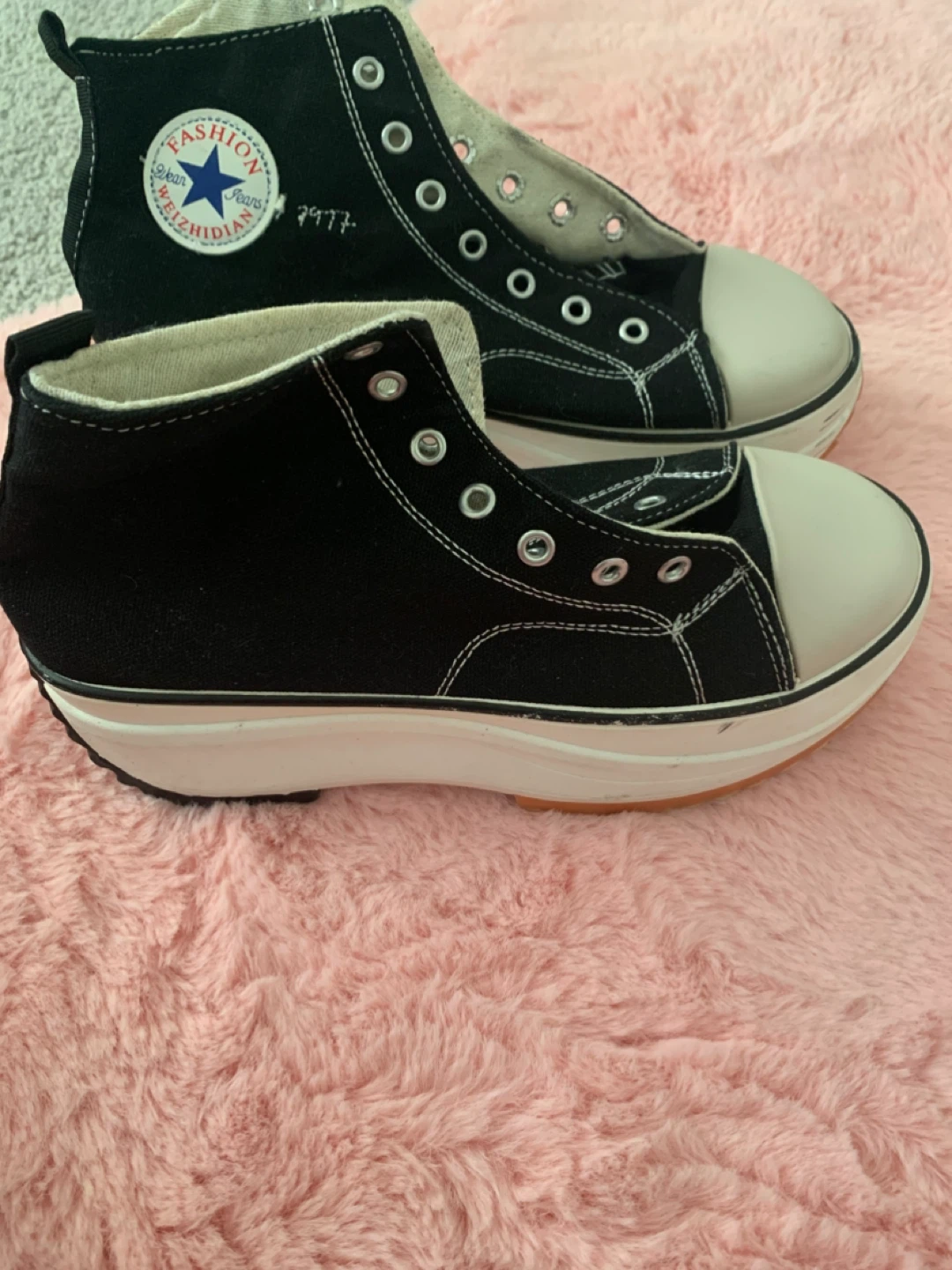 Black High-Top Canvas Sneakers - photo 2