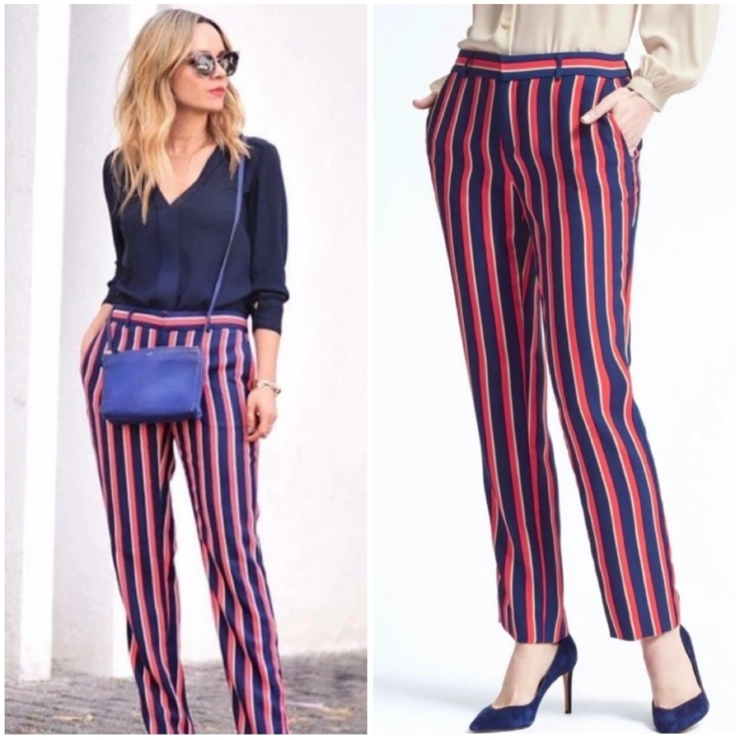 Banana Republic Vertical Striped Ryan Fit Pants