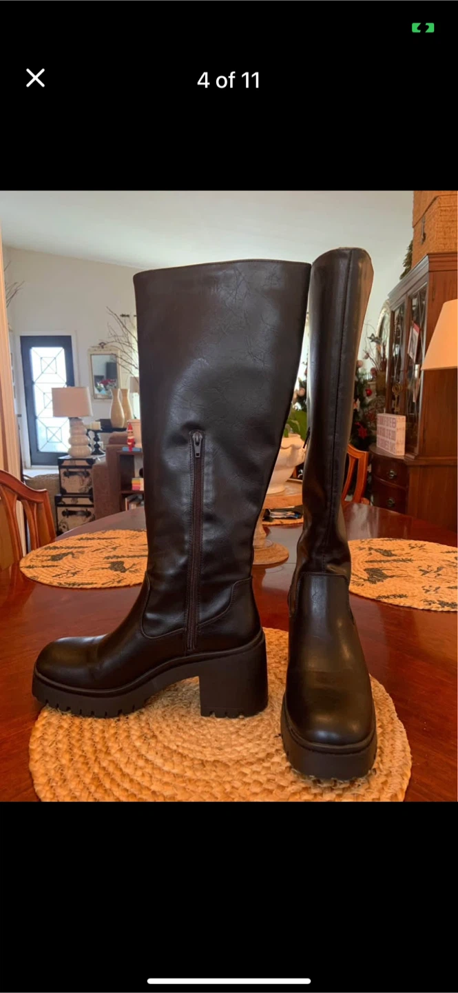New STEVE MADDEN Faux Leather Knee-High Boots - photo 4