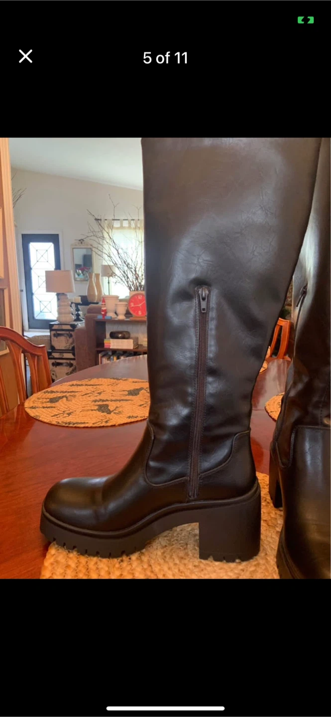 New STEVE MADDEN Faux Leather Knee-High Boots - photo 5
