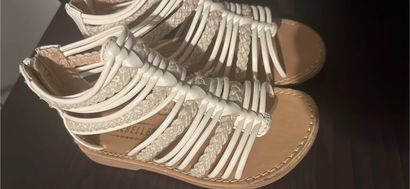 White Michelle Strappy Gladiator Sandals