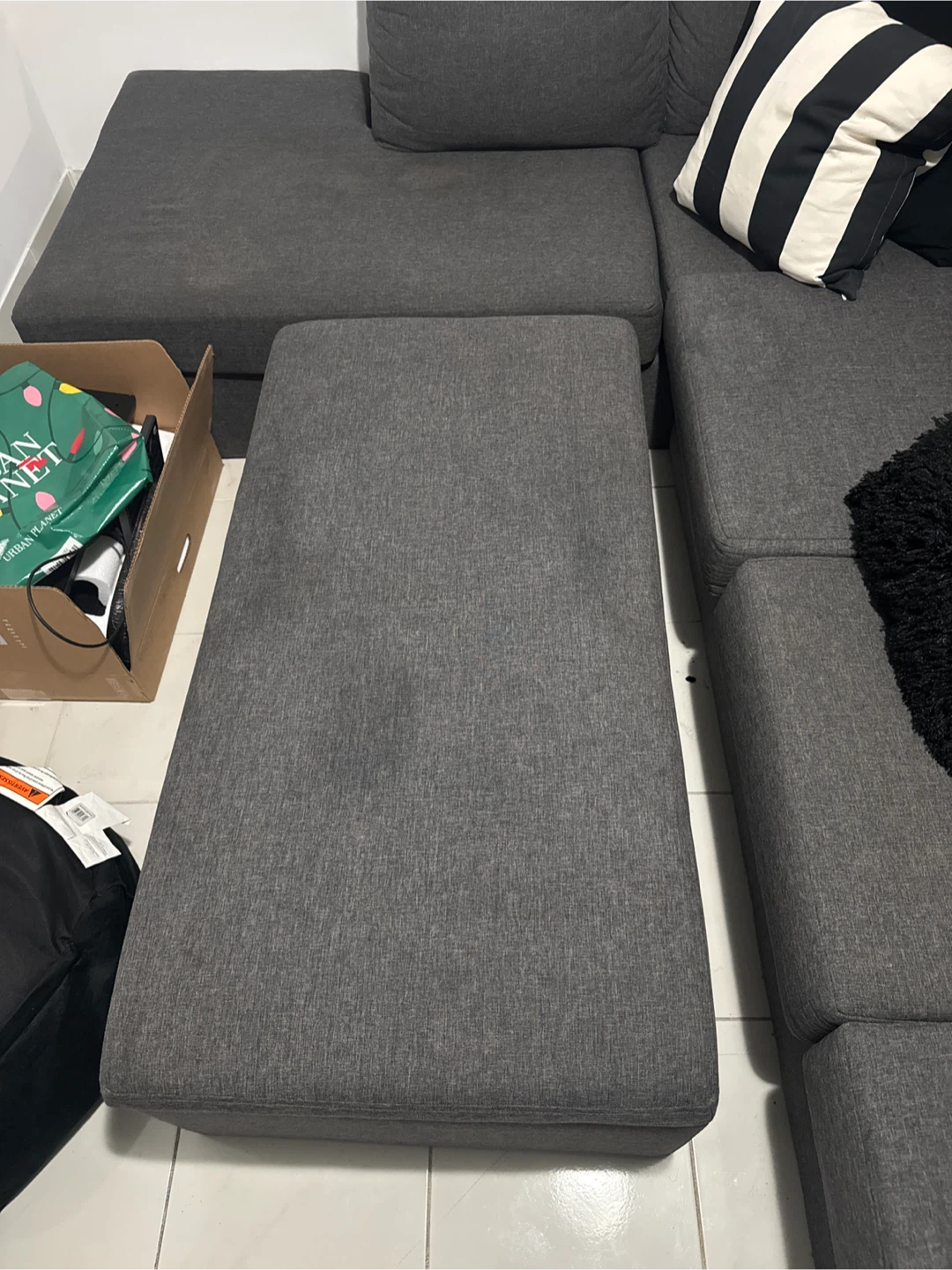 Grey Sectional Sofa with Ottoman - photo 2