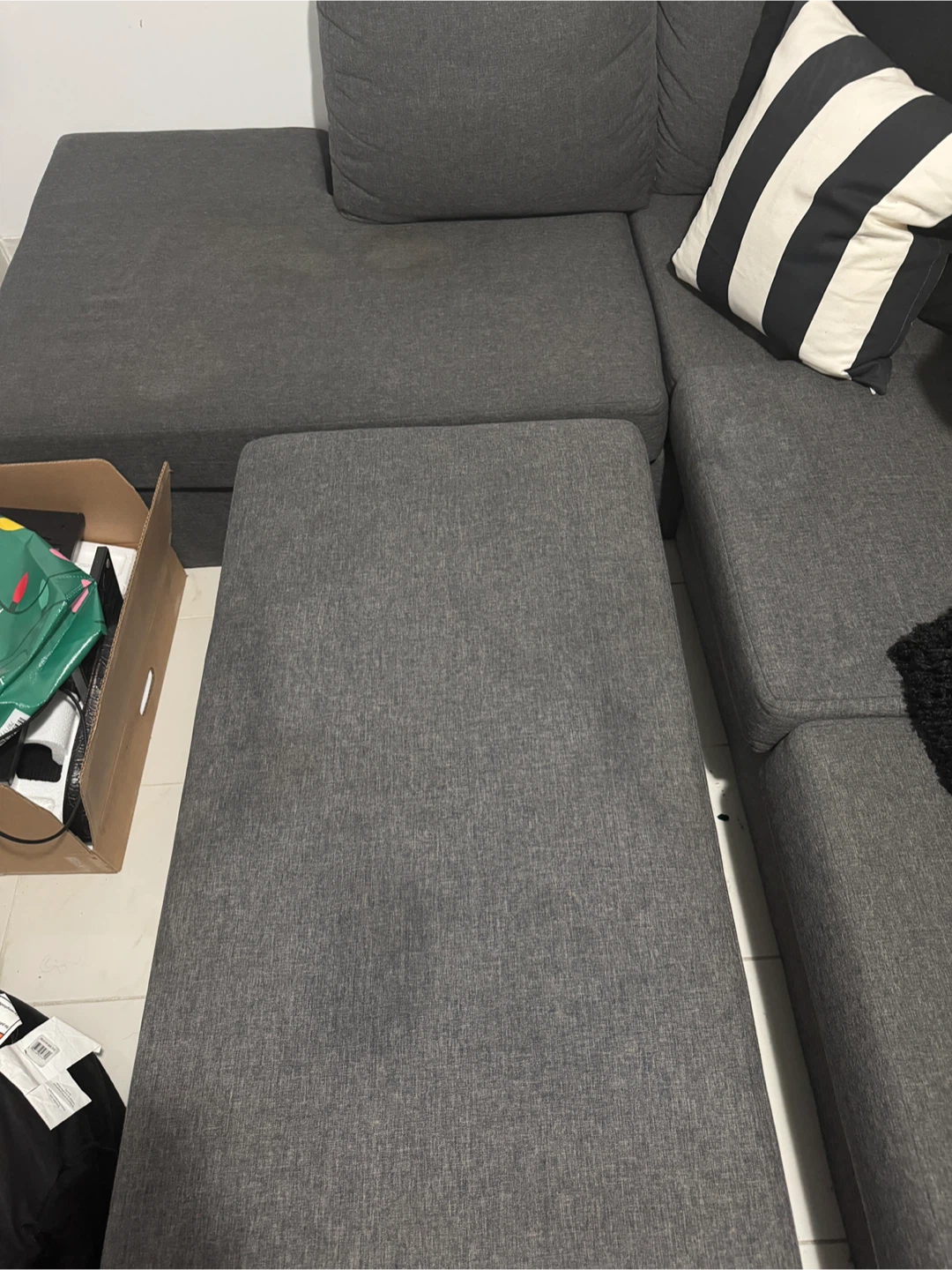 Grey Sectional Sofa with Ottoman - photo 3