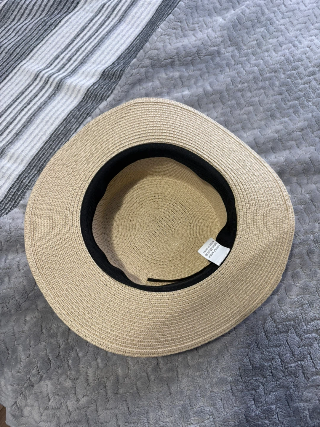 Straw Boater Hat with Brown Band - photo 2