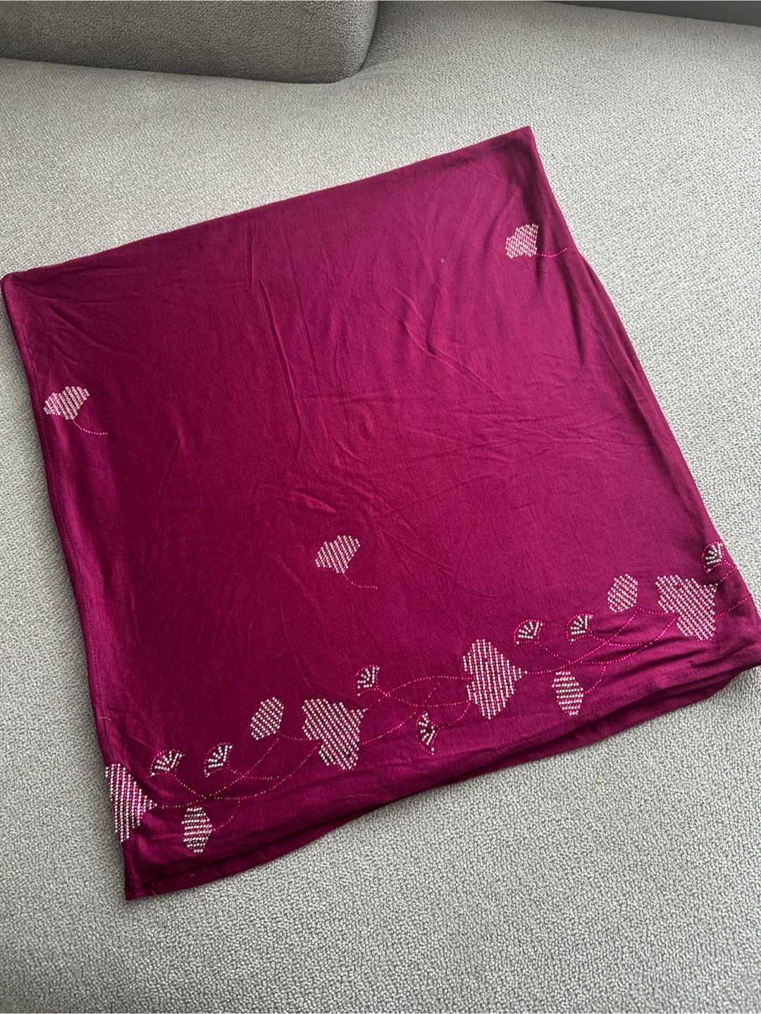Rhinestone Embellished fabric - Magenta - photo 3