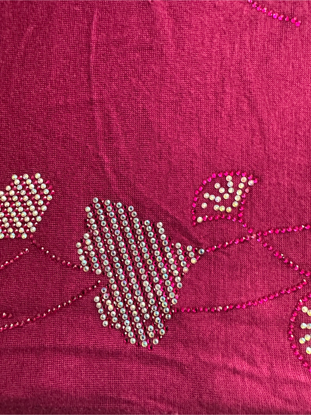 Rhinestone Embellished fabric - Magenta - photo 2
