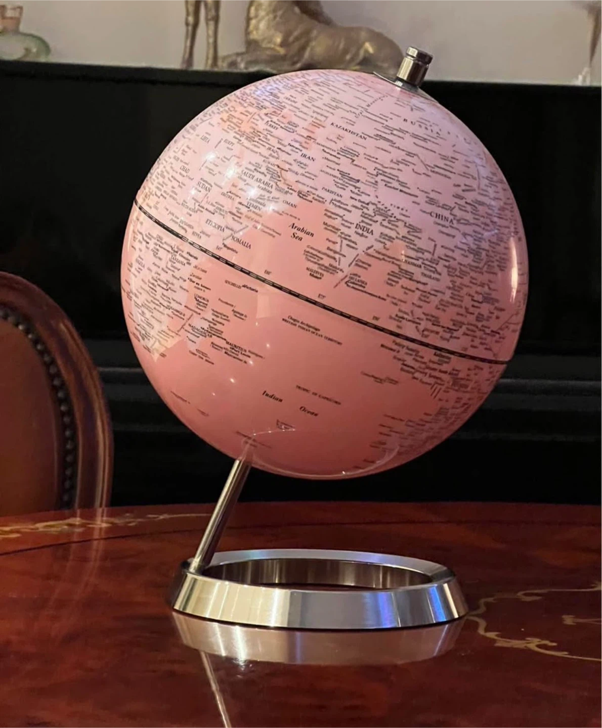 Pink Globe on Metal Stand - photo 3