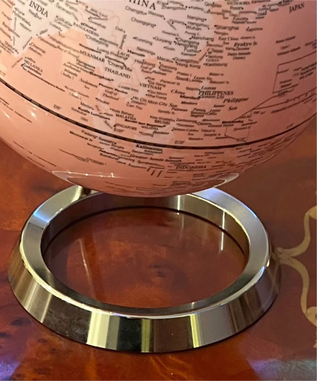 Pink Globe on Metal Stand - photo 2