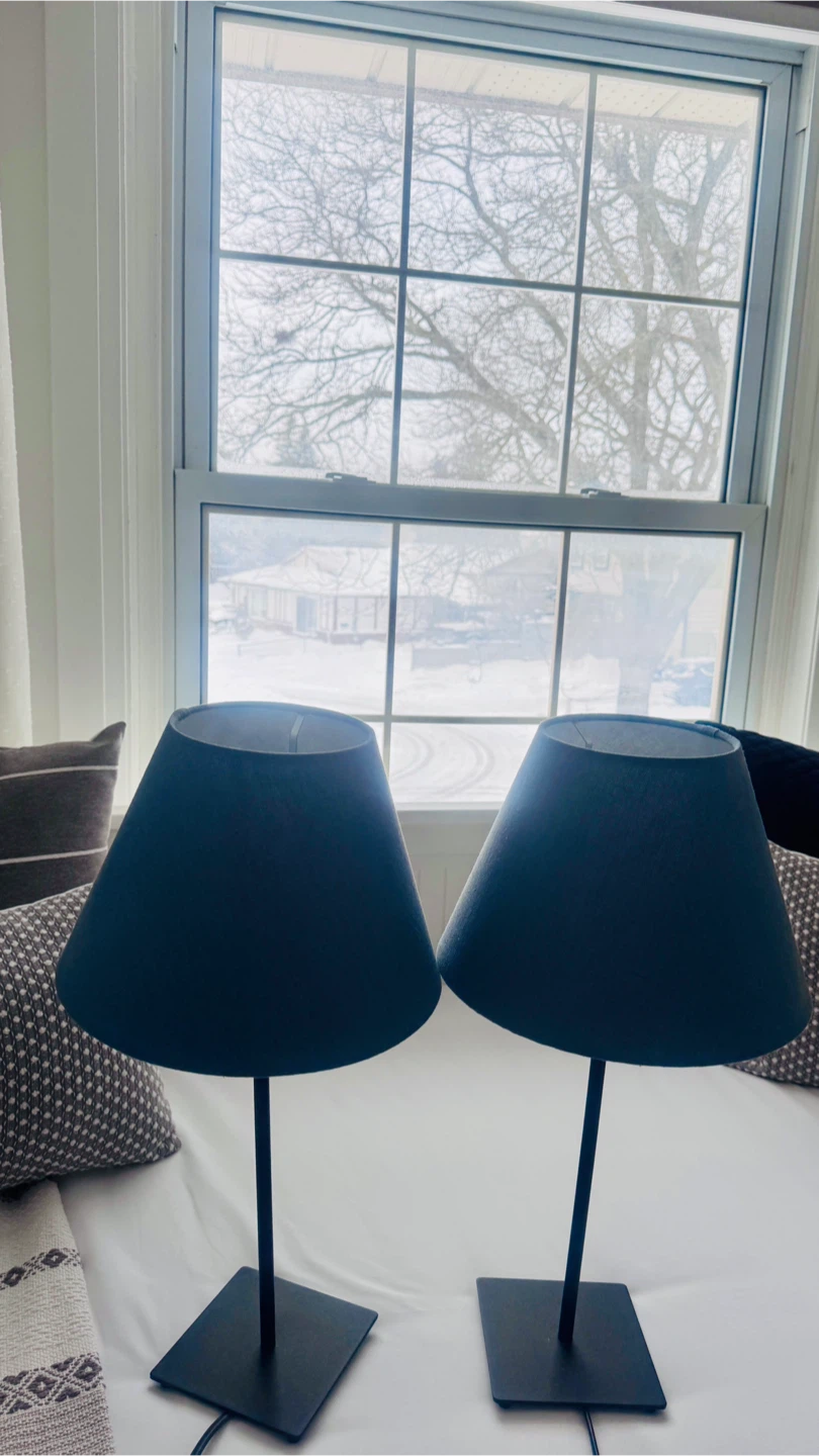 Set of 2 Blue Cone Lamps