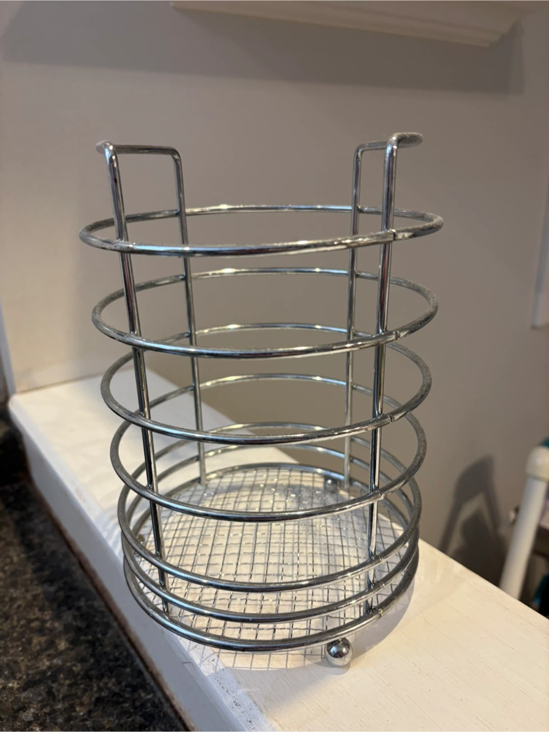 Silver Metal Utensil Holder Caddy - photo 2