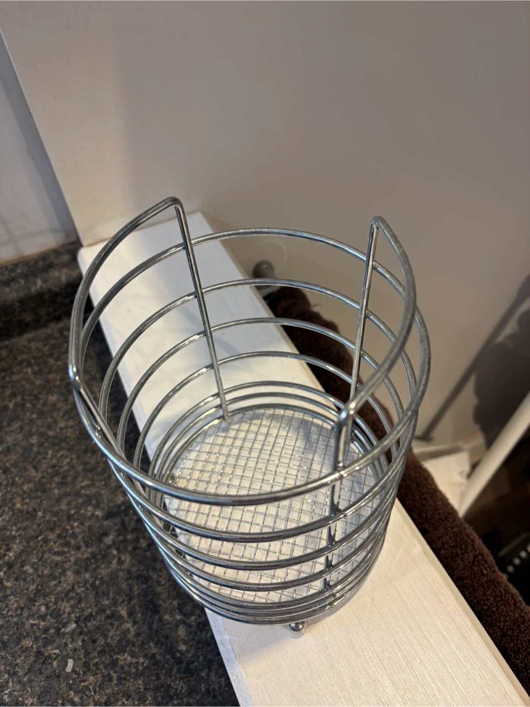 Silver Metal Utensil Holder Caddy