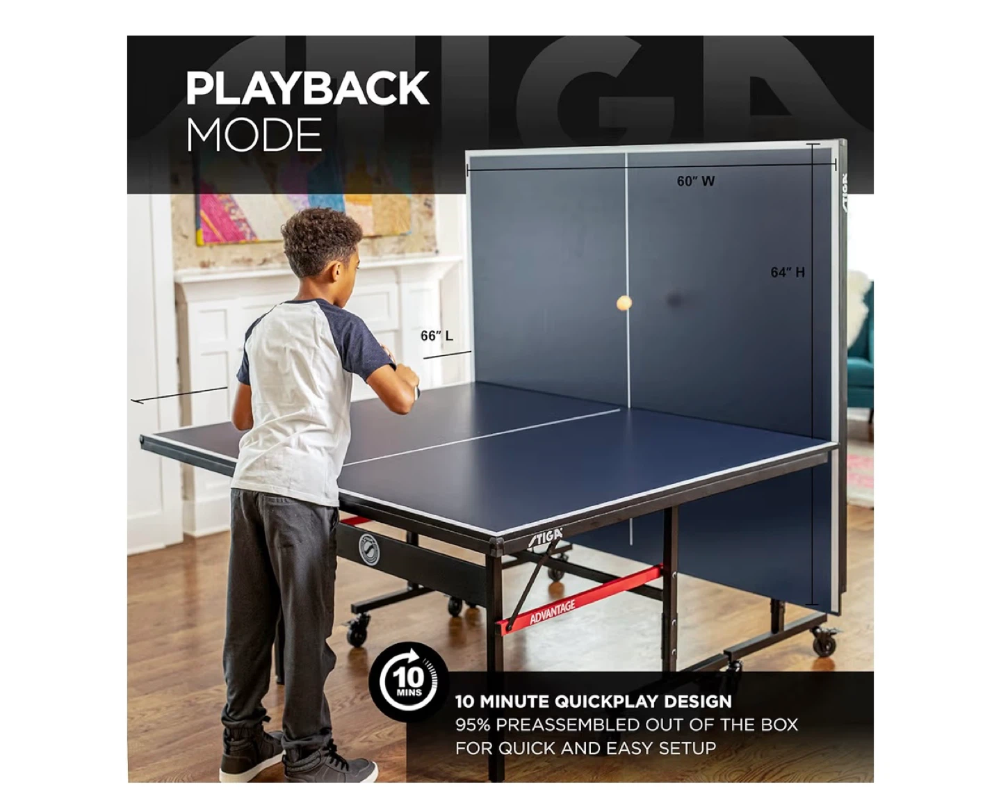 STIGA Advantage 60" W Ping Pong Table - photo 4
