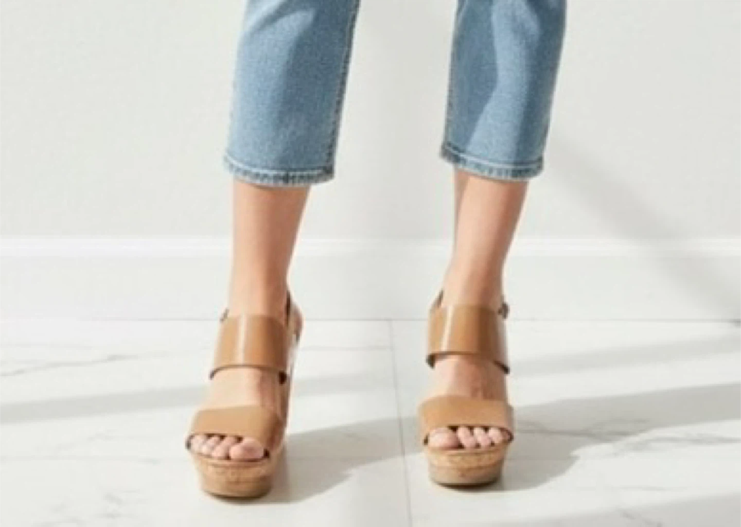 Brand New Franco Sarto Tan/Nude Cork Wedge  Sz 7