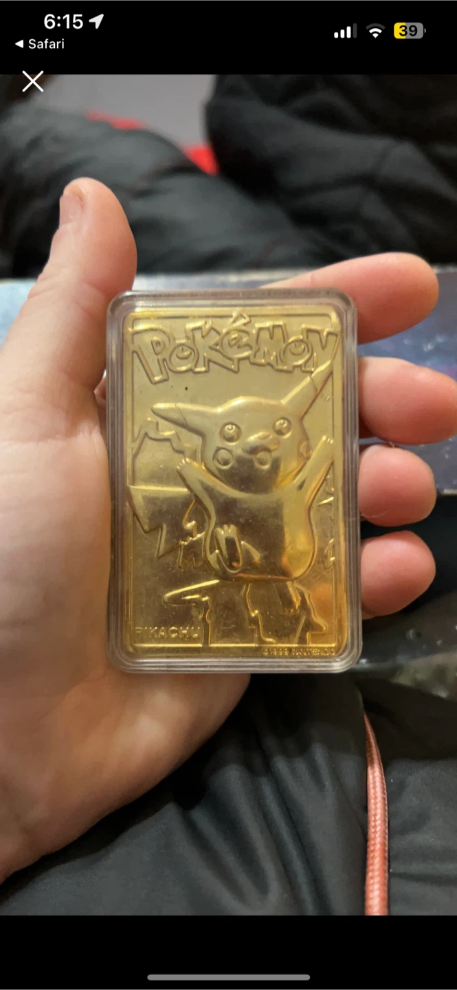 Burger King 1999 Pokemon Pikachu 24k gold plated bar