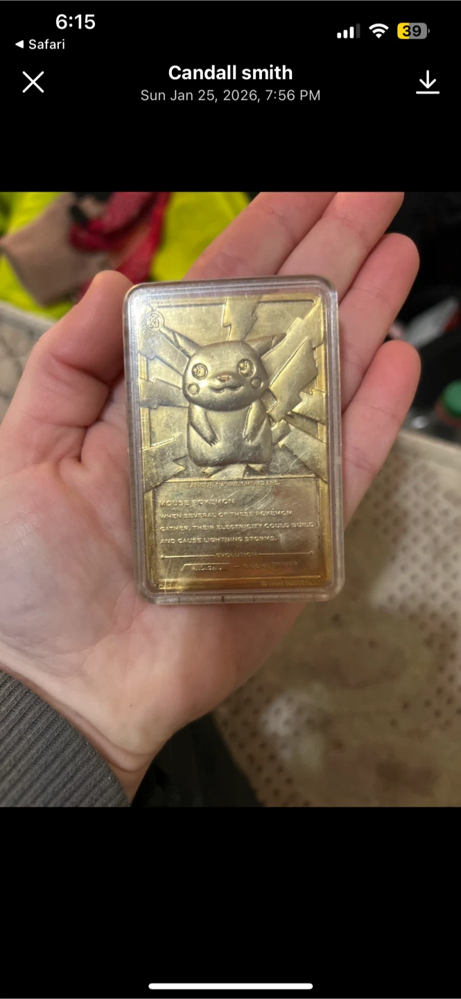 Burger King 1999 Pokemon Pikachu 24k gold plated bar - photo 2