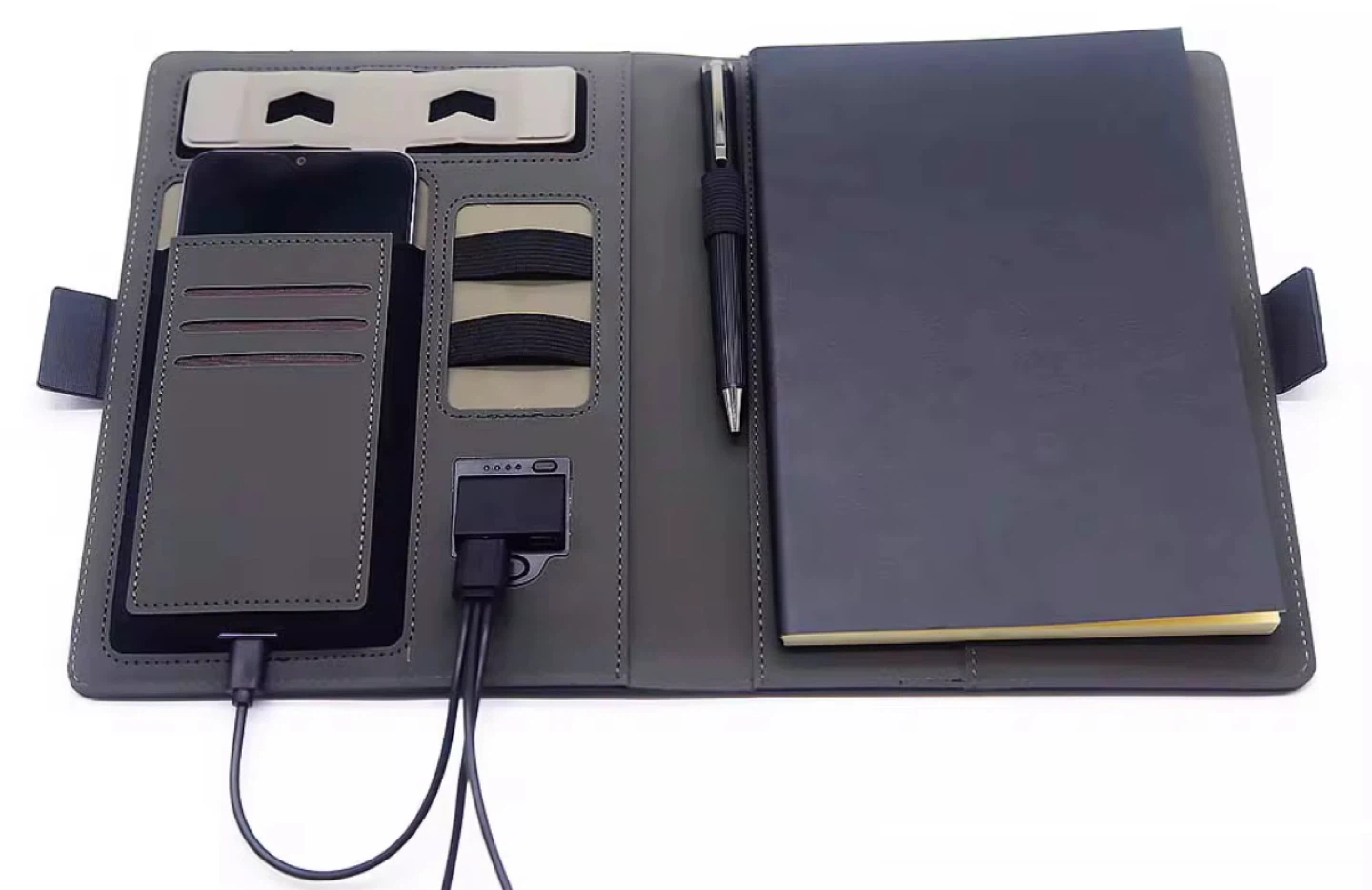 Black Tech Organizer Folio with Wireless Charging - photo 4