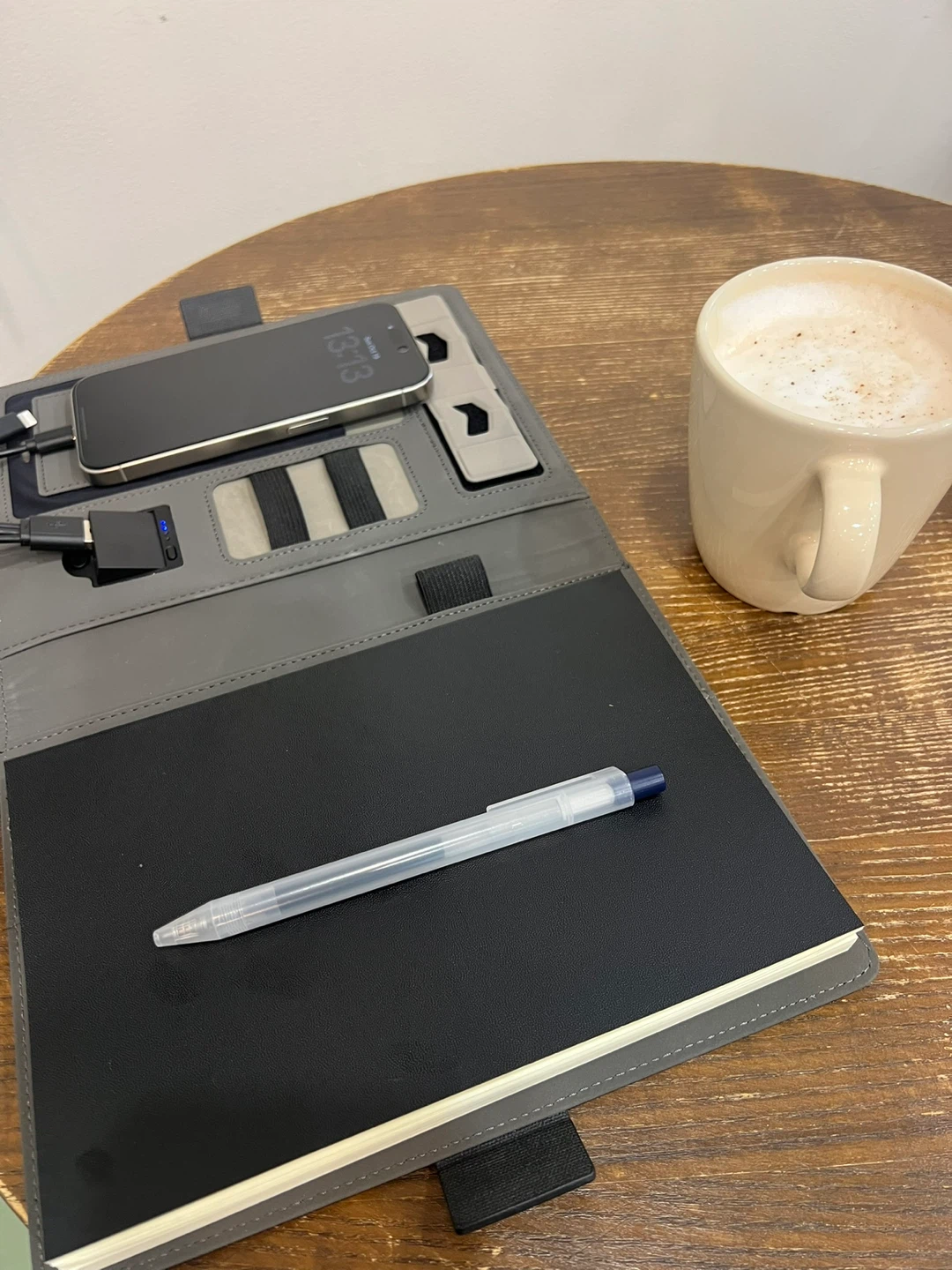 Black Tech Organizer Folio with Wireless Charging - photo 2