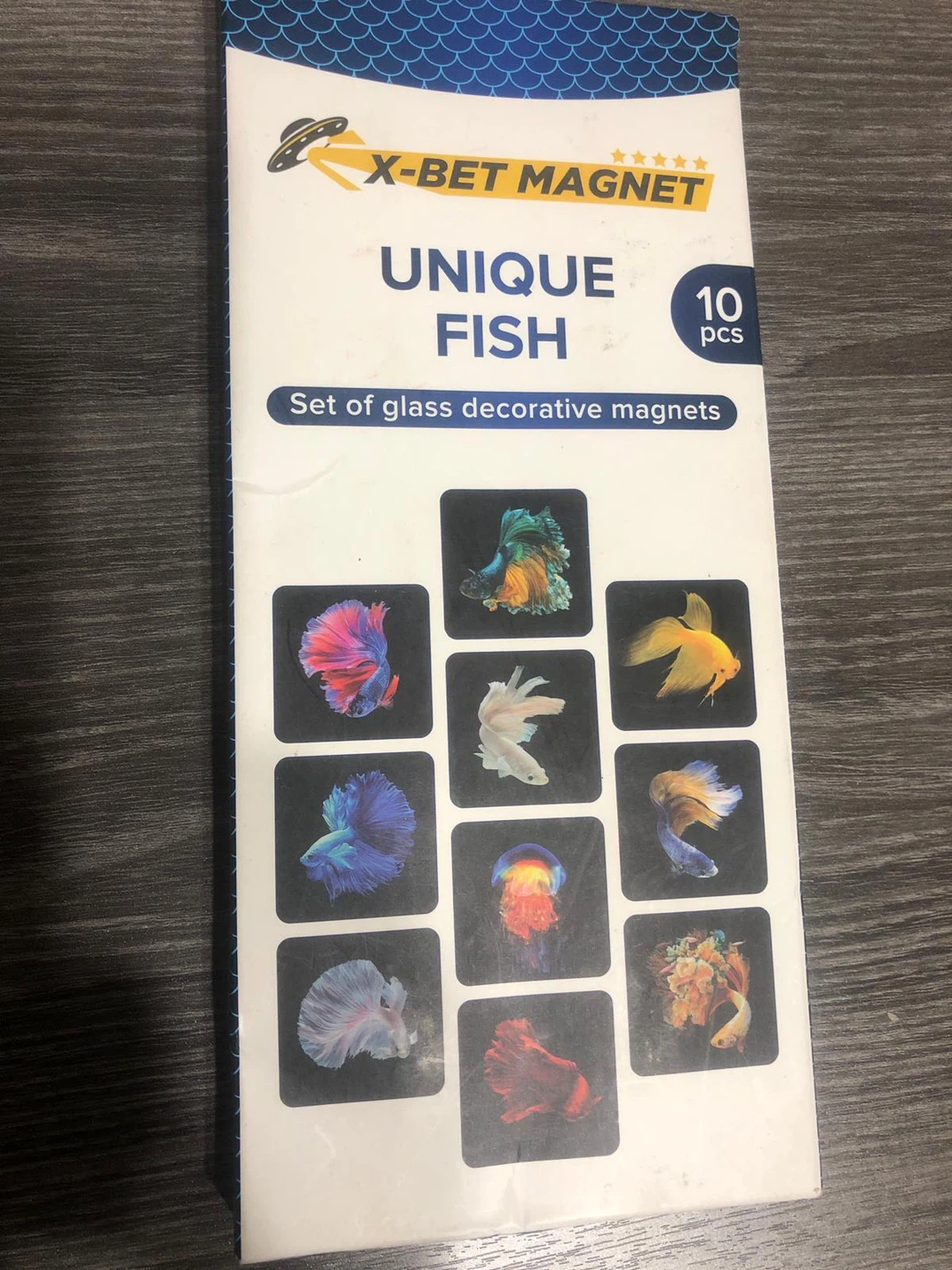 X-Bet Magnet Unique Fish Set of 10 Glass Decorative Magnets