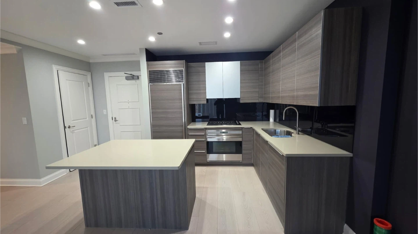 Poggenpohl  brand Modern Kitchen Island with Built-in Microwave