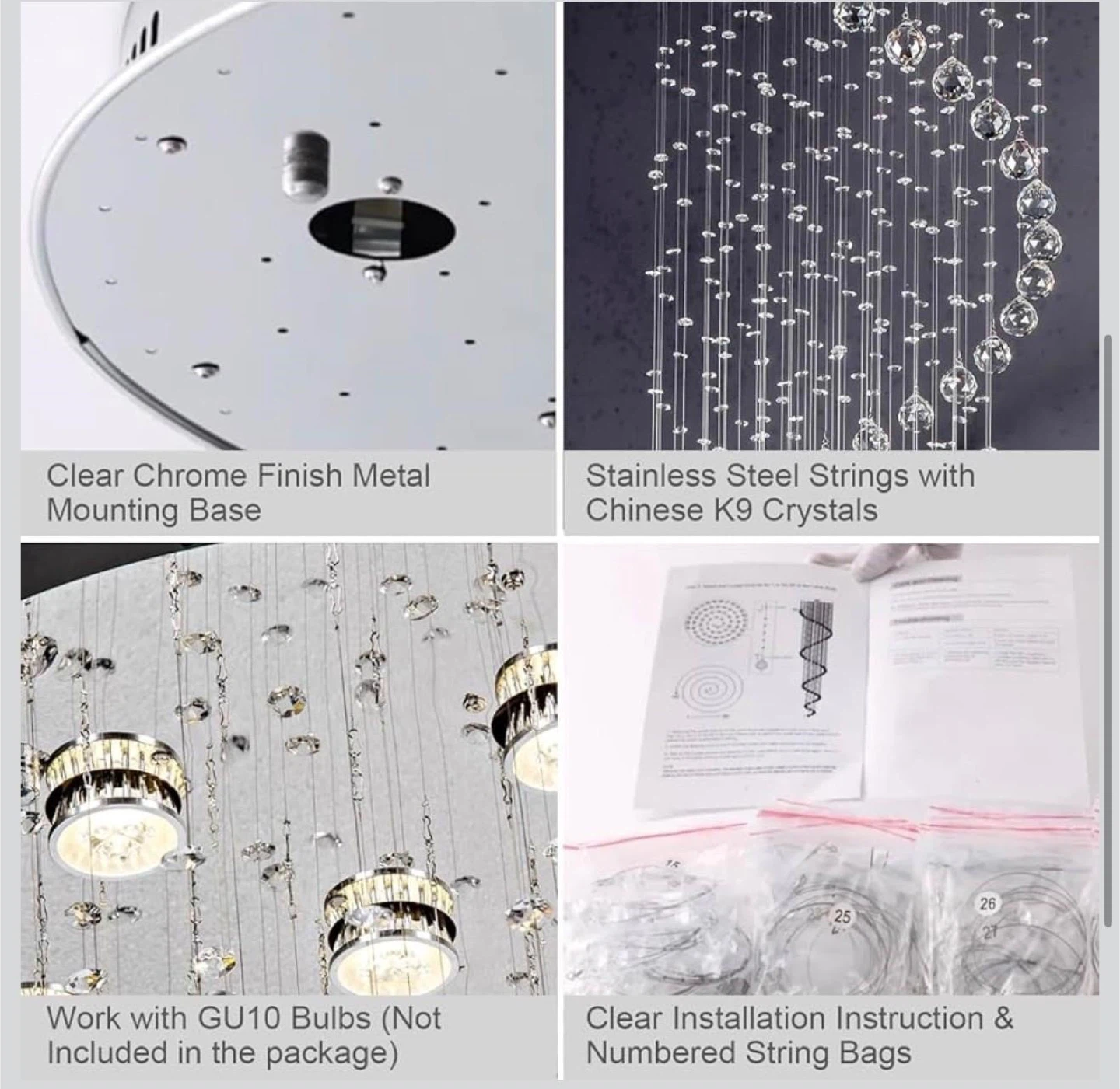 Crystal Spiral Chandelier 86.6" H - photo 3