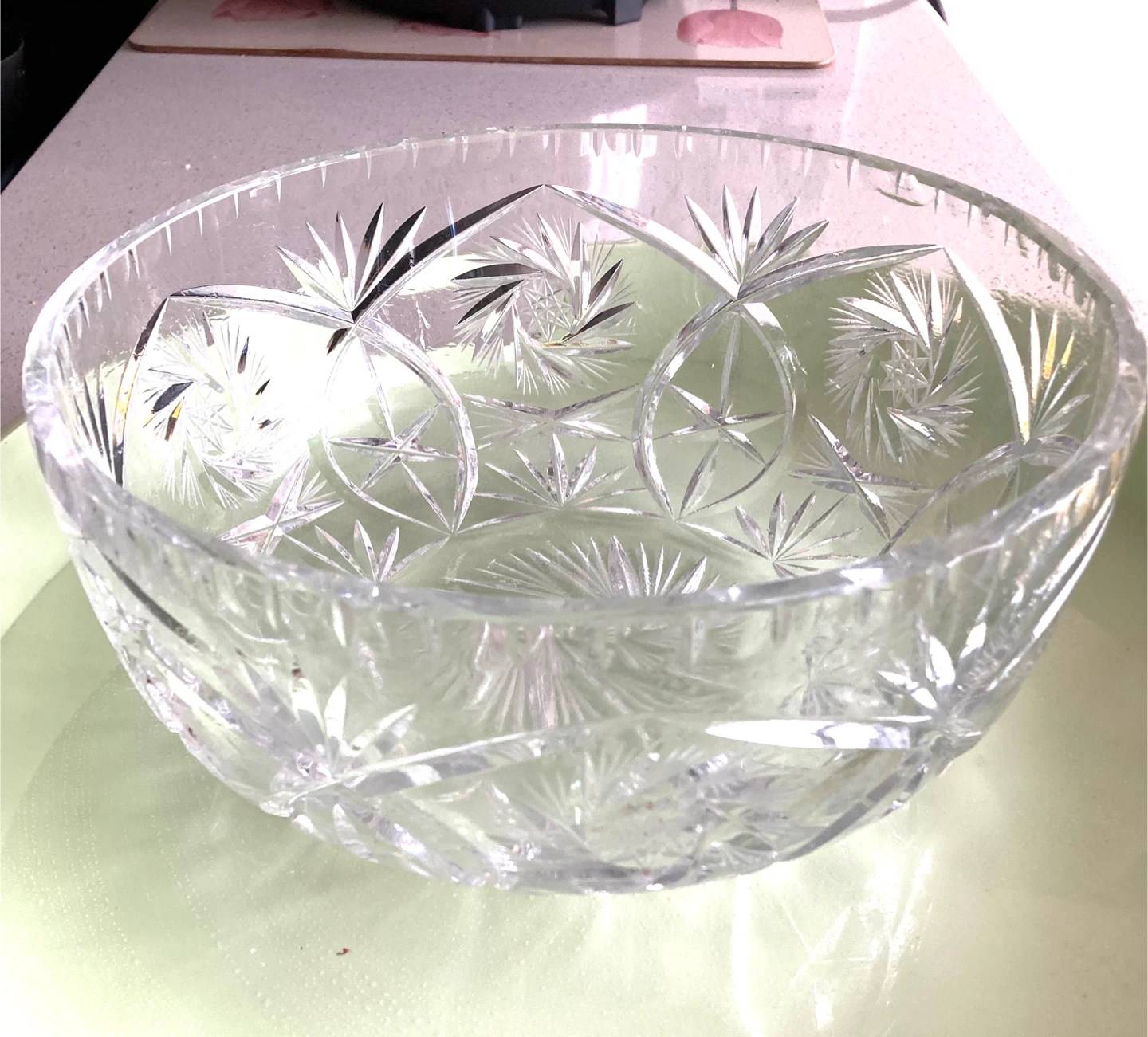 Large Bohemian Crystal  Bowl
