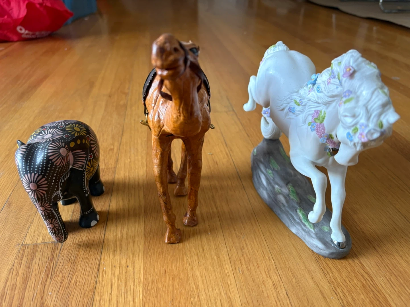 Decorative Horse, Camel, and Elephant Figurines