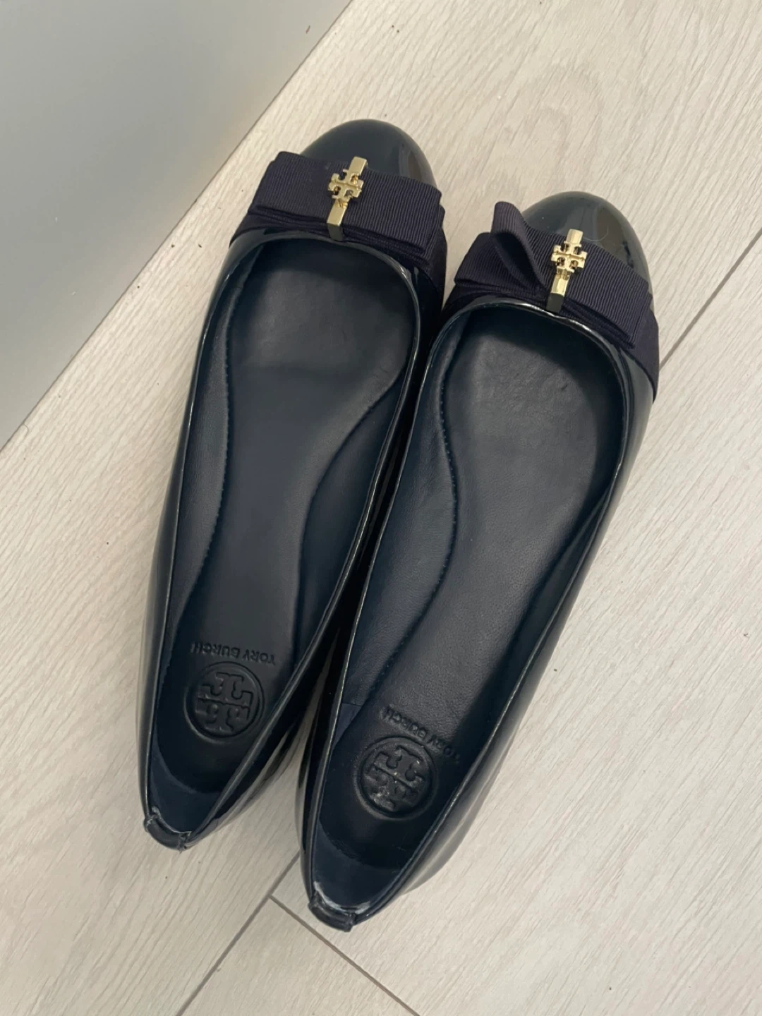 Tory Burch Navy Patent Leather Ballet Flats