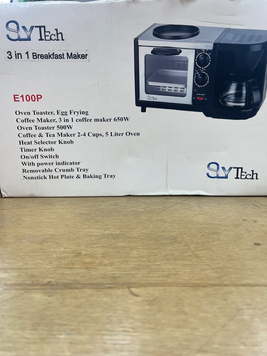 SlyTech 3-in-1 Breakfast Maker with Oven, Coffee Maker & Griddle