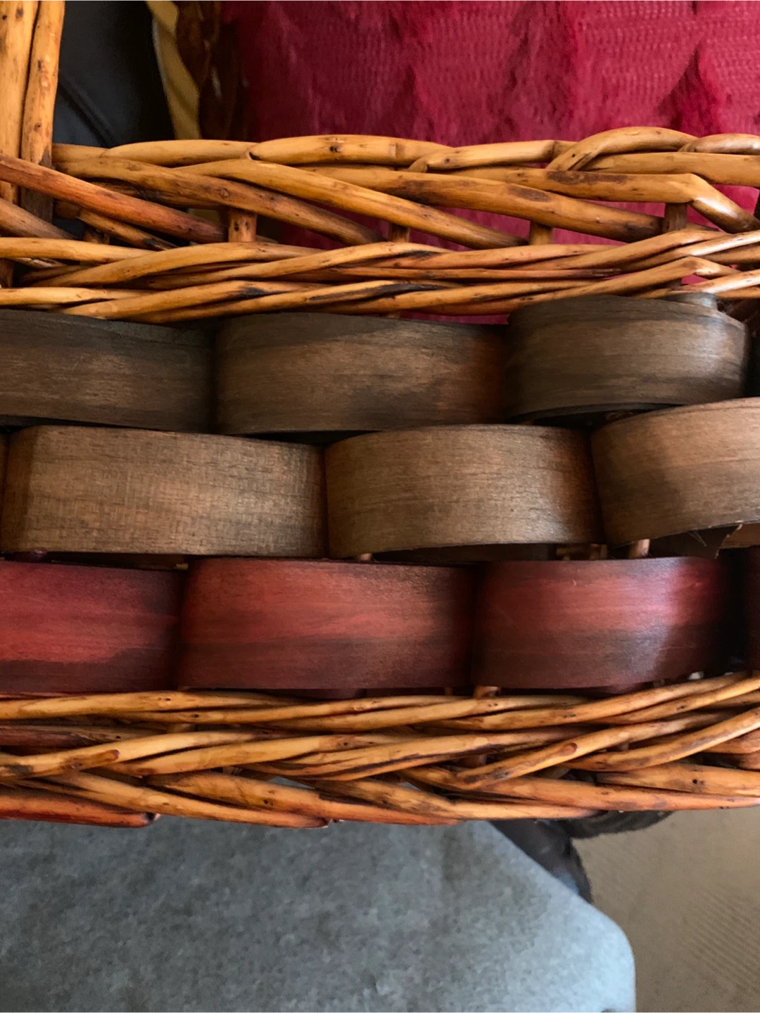 Large Woven Wicker Storage Basket with Handle - photo 5