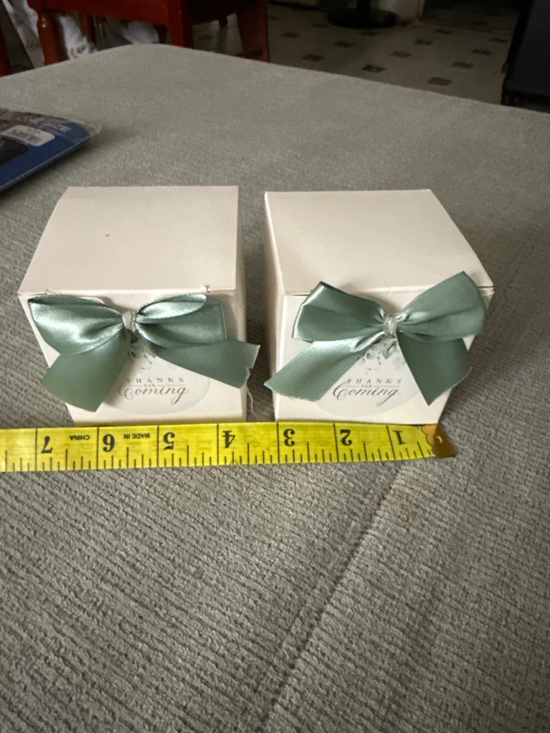 Set of 2 "Thanks for Coming" Favor Gift Boxes with Ribbon