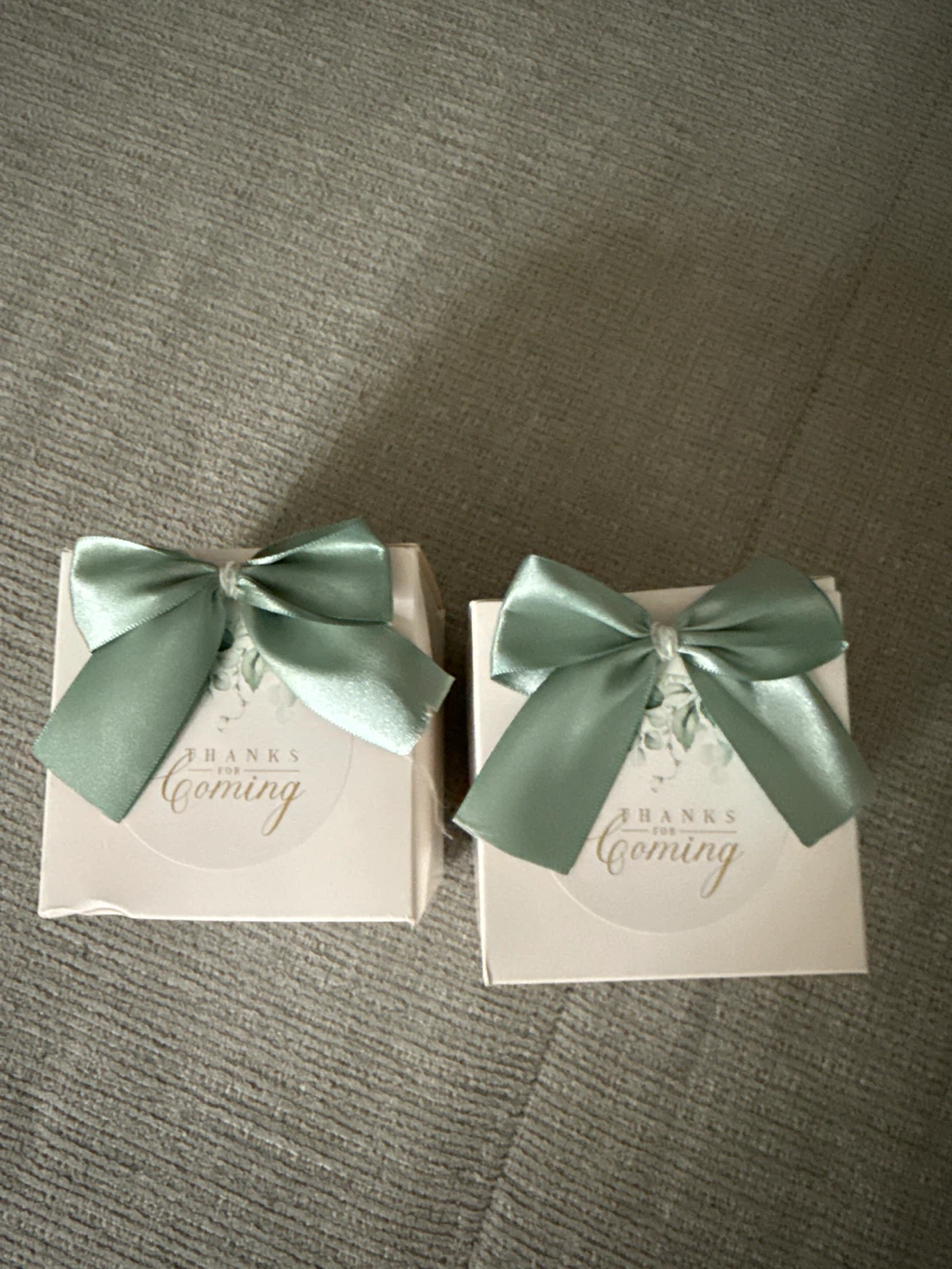 Set of 2 "Thanks for Coming" Favor Gift Boxes with Ribbon - photo 3