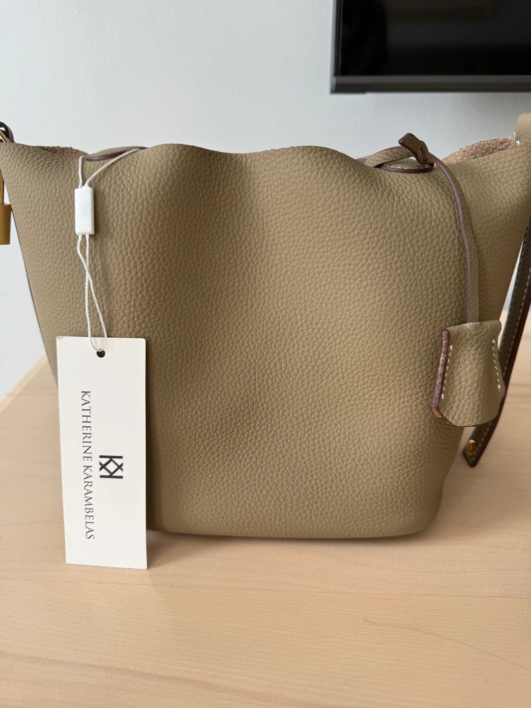 KATHERINE KARAMBEGAS Textured Leather Bucket Bag - photo 3